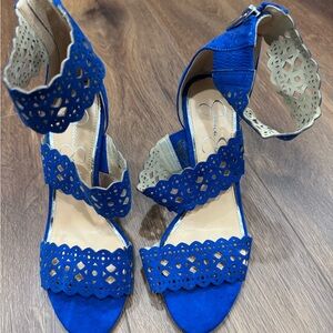 Jessica Simpson Royal Blue Lace Heels